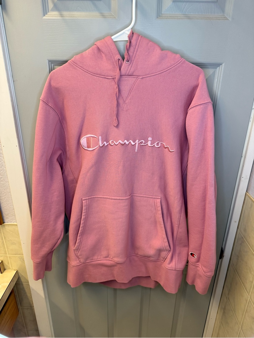Champion Pink Pullover Hoodie - Women's Embroidered Logo